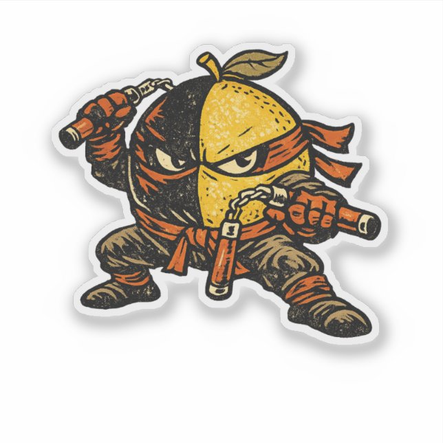Lemon Shinobi — Funny Citrus Ninja Warrior Vintage (Front)