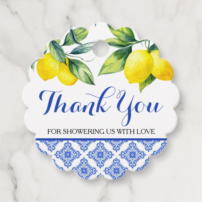 Lemon Shower Favour Tags (Front)