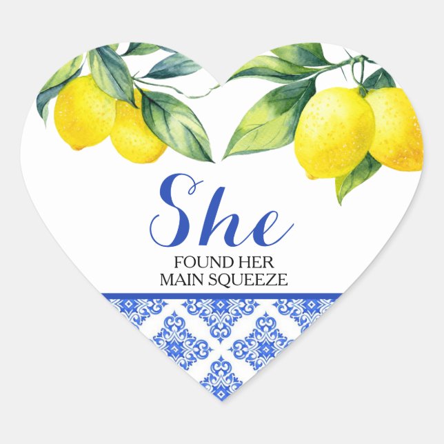 Lemon Shower Heart Sticker (Front)