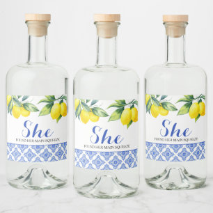 Lemon Shower Liquor Bottle Label