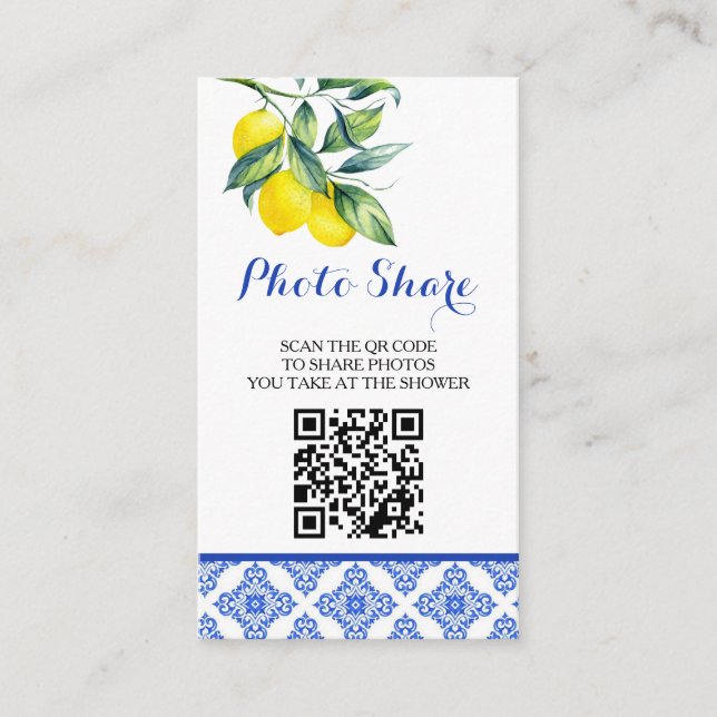 Lemon Shower Phot Share Enclosure Card (Front)