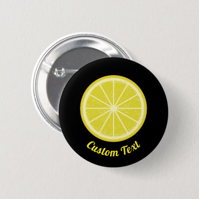 Lemon Slice 6 Cm Round Badge (Front & Back)