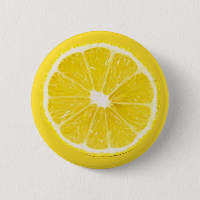 lemon slice 6 cm round badge (Front)