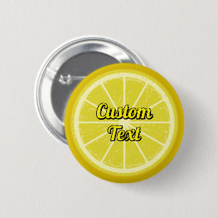 Lemon Slice 6 Cm Round Badge