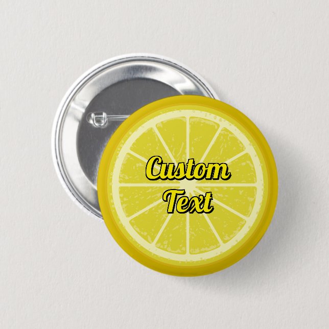Lemon Slice 6 Cm Round Badge (Front & Back)
