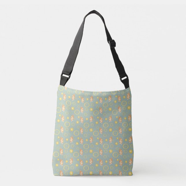 lemon slice and cat pattern crossbody bag (Front)