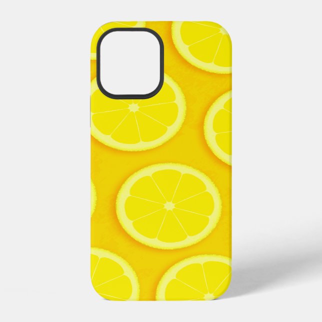 Lemon slice bright yellow graphic iphone case (Back)