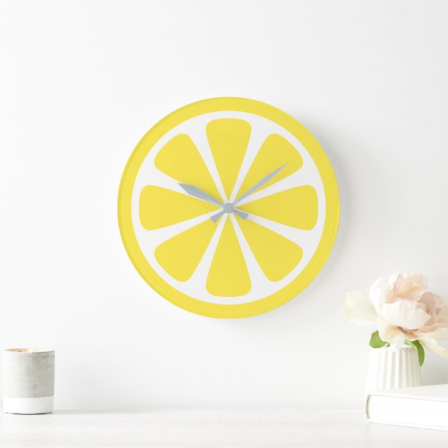 Lemon Slice Bright Yellow Kitchen Clock (Home)