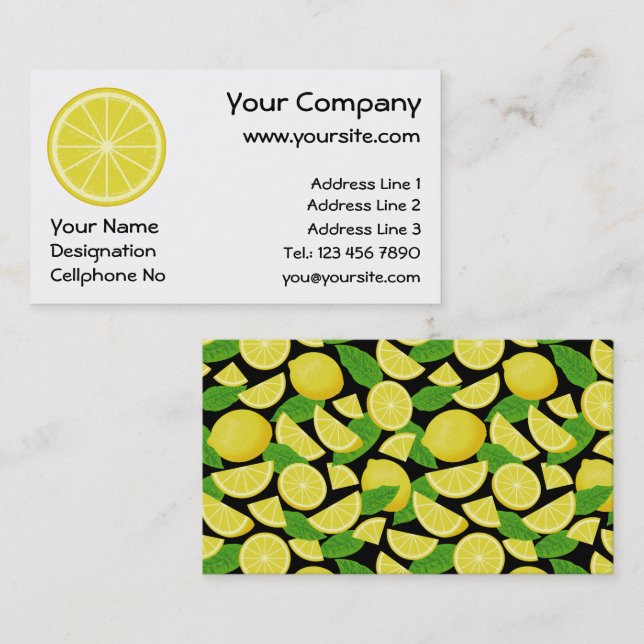 Lemon Slice Business Card (Front/Back)