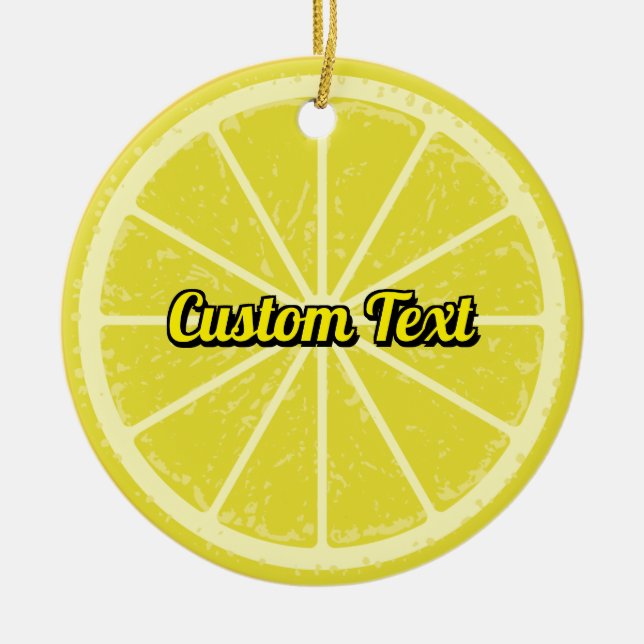 Lemon Slice Ceramic Ornament (Front)