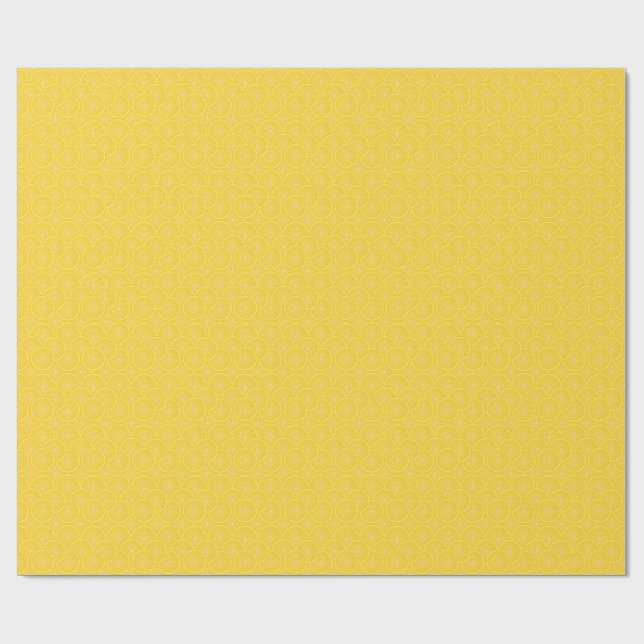 Lemon Slice Citrus Fruit Yellow Wrapping Paper (Flat)