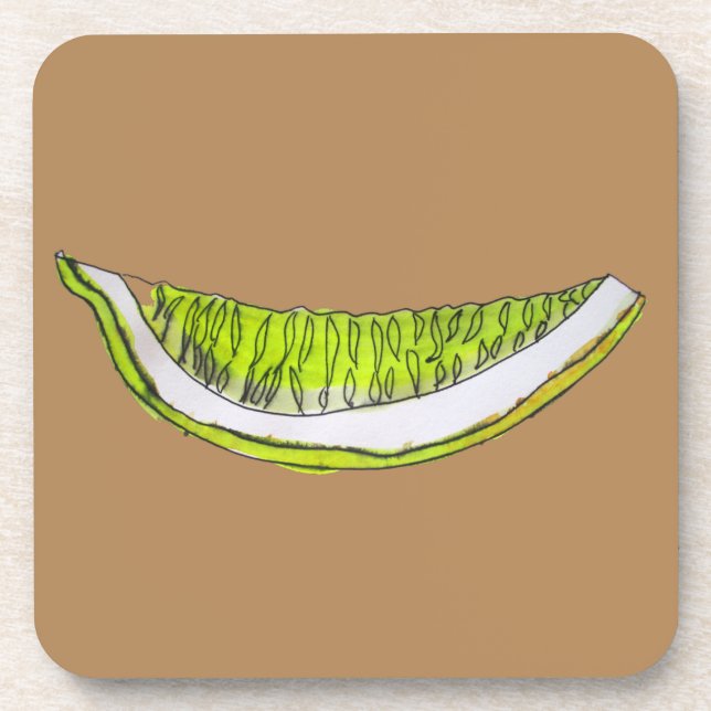 Lemon Slice fruit watercolour illustration Coaster (Front)