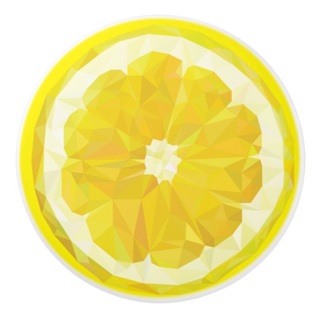 Lemon Slice Geometric Design Fruit Ceramic Knob (Front)