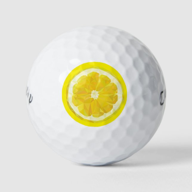 Lemon Slice Geometric Design Fruit Golf Balls (Front)