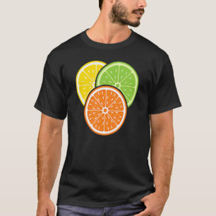 Lemon Slice Lime Orange Citrus Vegan Summer Fruit T-Shirt