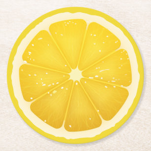 Lemon Slice  Round Paper Coaster