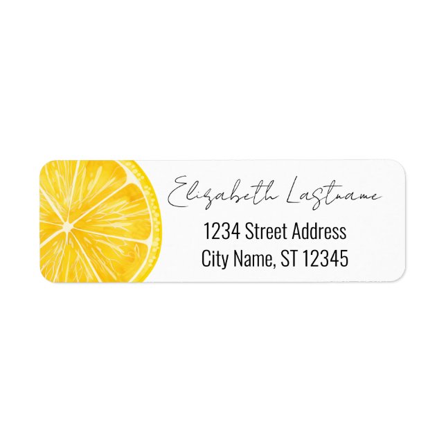 Lemon Slice - Whimsical Return Address Label (Front)