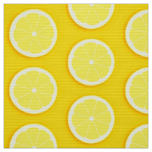 Lemon slice yellow fruits fabric