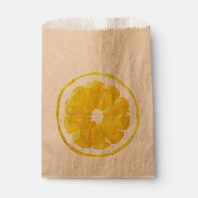 Lemon Slice Yellow Geometric Design  Favour Bag (Front)