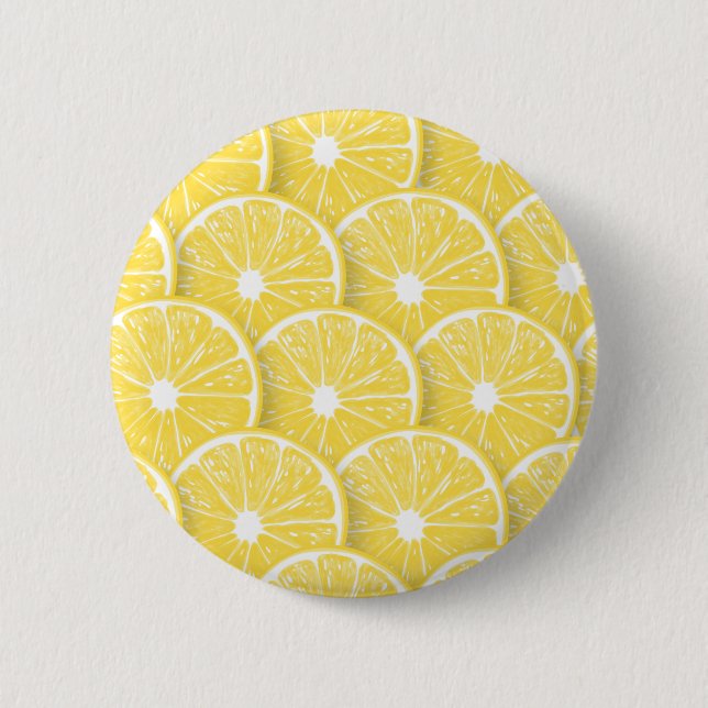 Lemon slices 6 cm round badge (Front)