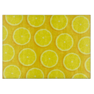 Lemon slices citrus fruit glass board