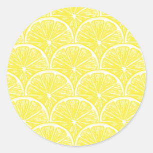 Lemon slices classic round sticker