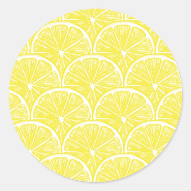 Lemon slices classic round sticker (Front)