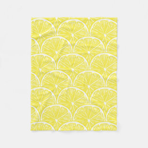Lemon slices fleece blanket