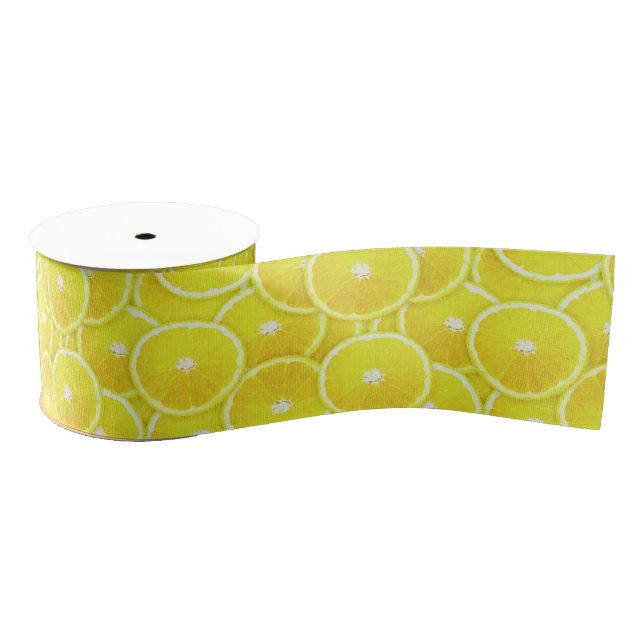 Lemon slices grosgrain ribbon (Spool)