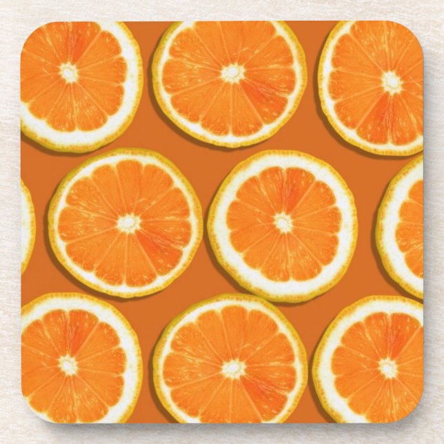 Lemon Slices Pattern Coaster (Front)