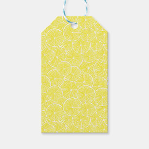 Lemon slices pattern design gift tags