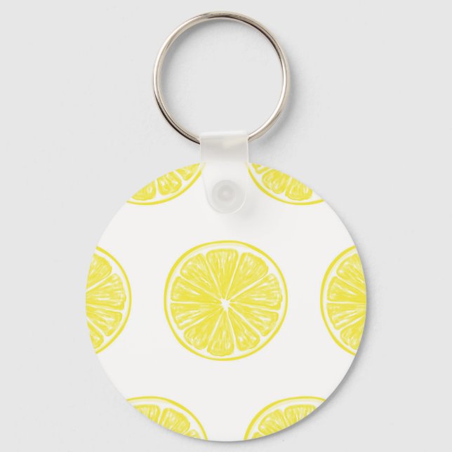 Lemon slices pattern design key ring (Front)