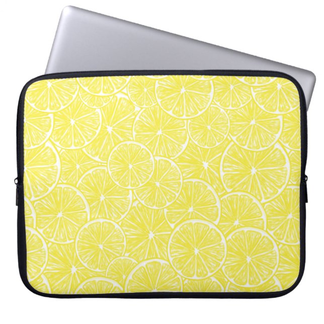 Lemon slices pattern design laptop sleeve (Front)