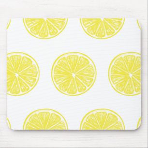 Lemon slices pattern design mouse pad