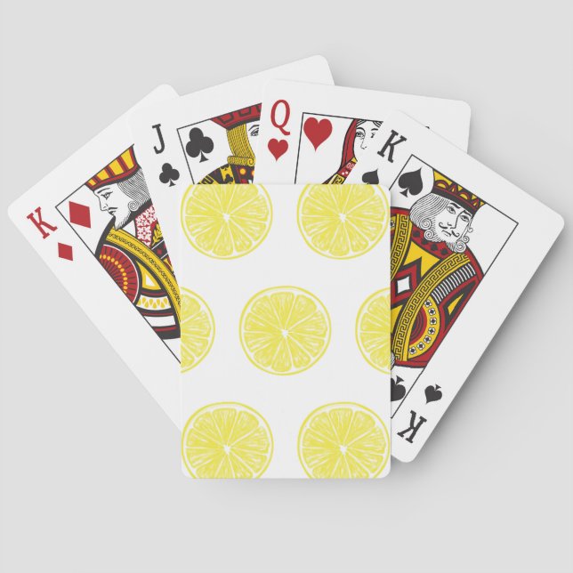 Lemon slices pattern design playing cards (Back)
