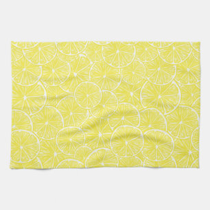 Lemon slices pattern design tea towel