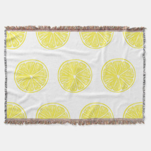 Lemon slices pattern design throw blanket