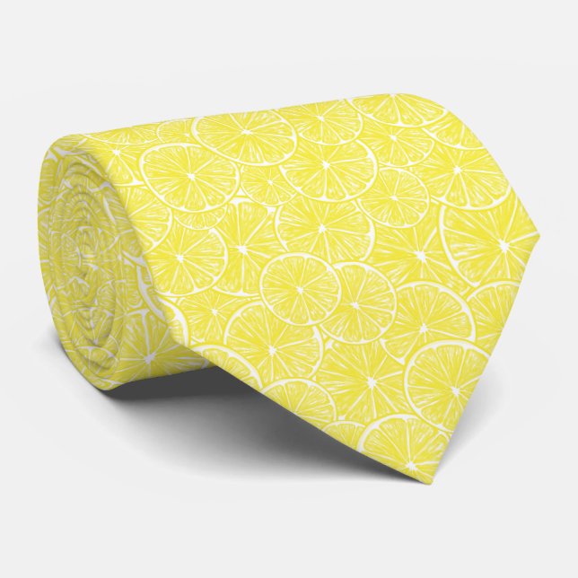 Lemon slices pattern design tie (Rolled)