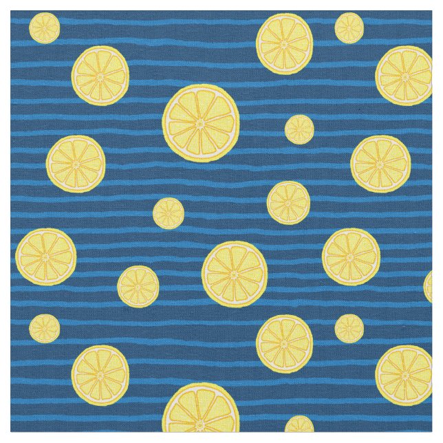Lemon slices pattern fabric (Close Up)
