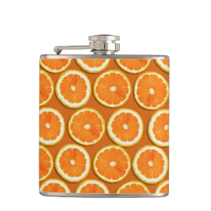 Lemon Slices Pattern Hip Flask