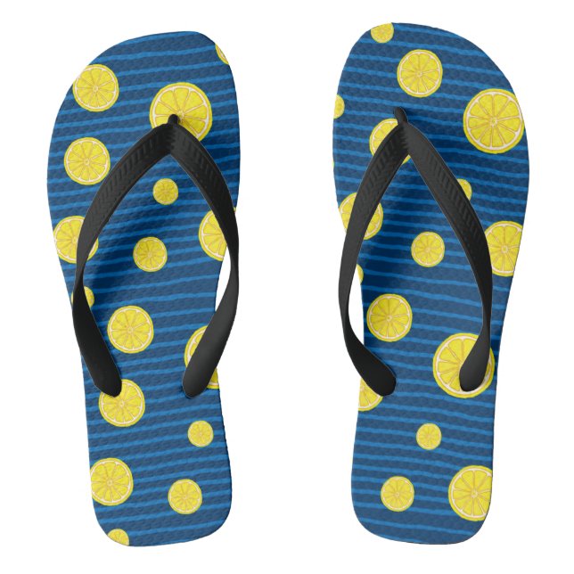 Lemon slices pattern thongs (Footbed)