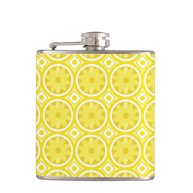 Lemon slices patterns hip flask (Front)