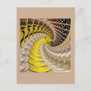 Lemon Slices Spiral Staircase with Polka Dot Boots Postcard