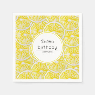Lemon Slices Watercolor Art Pattern Napkin