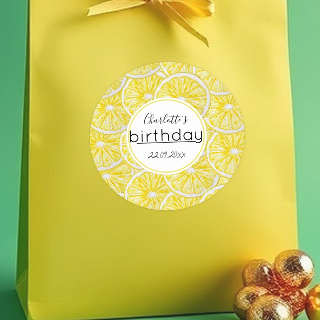 Lemon Slices Watercolor Hand-painted Classic Round Sticker (Creator Uploaded)