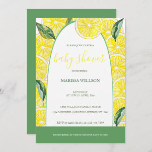 Lemon Slices Watercolor Hand-painted Invitation