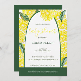 Lemon Slices Watercolor Hand-painted Invitation