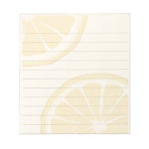 Lemon Slices Yellow Lined Notepad