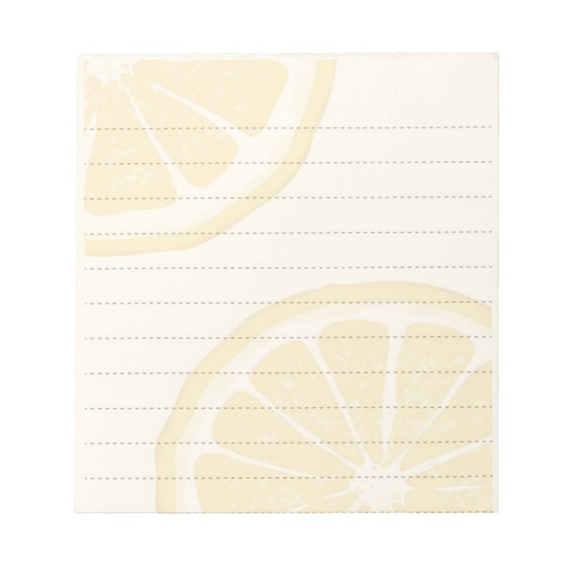 Lemon Slices Yellow Lined Notepad (Front)