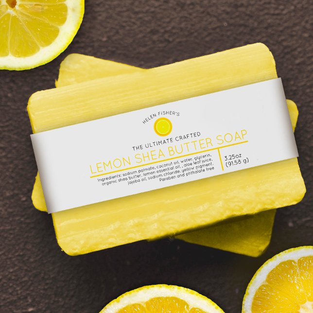 Lemon soap yellow beauty product label invitation belly band (Creator Uploaded)